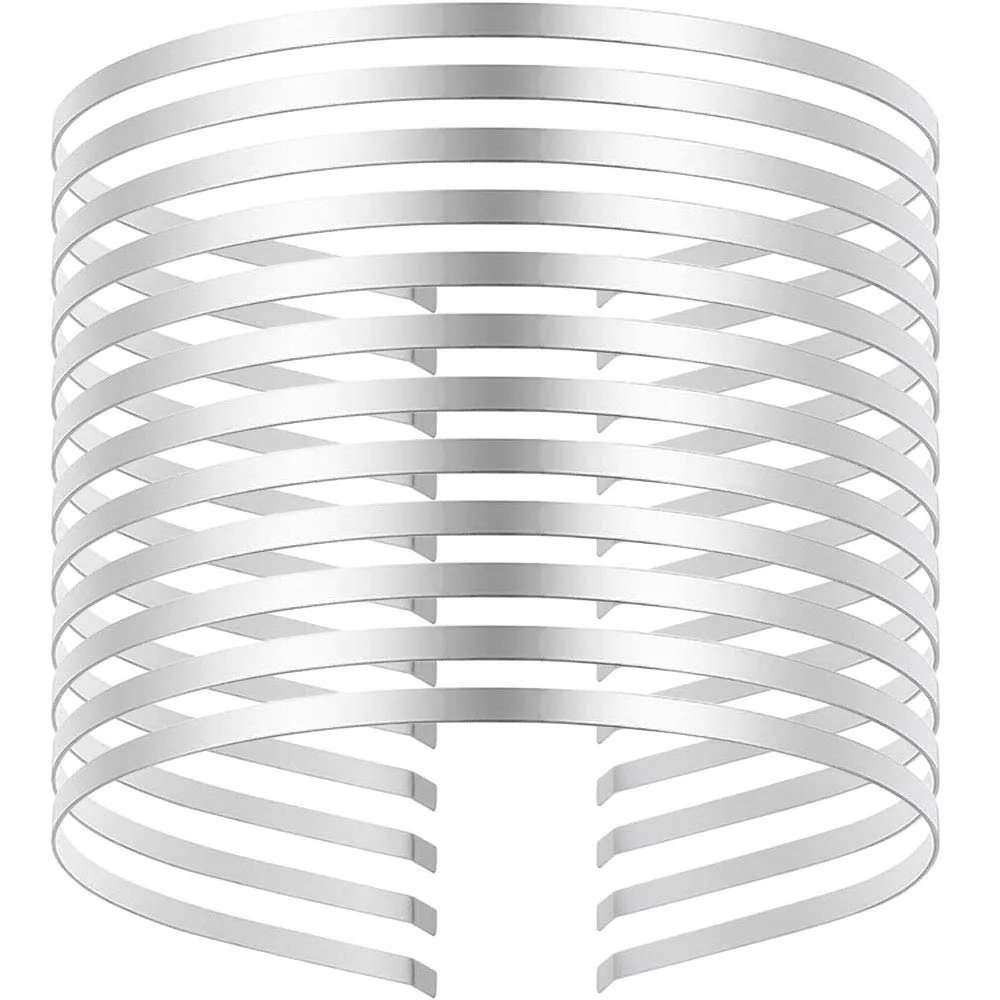 12 Pieces Smooth Metal Headbands Frames in Silver Tone for DIY Tiara Base Blank Hairband Silver Plated Head Bands 3mm