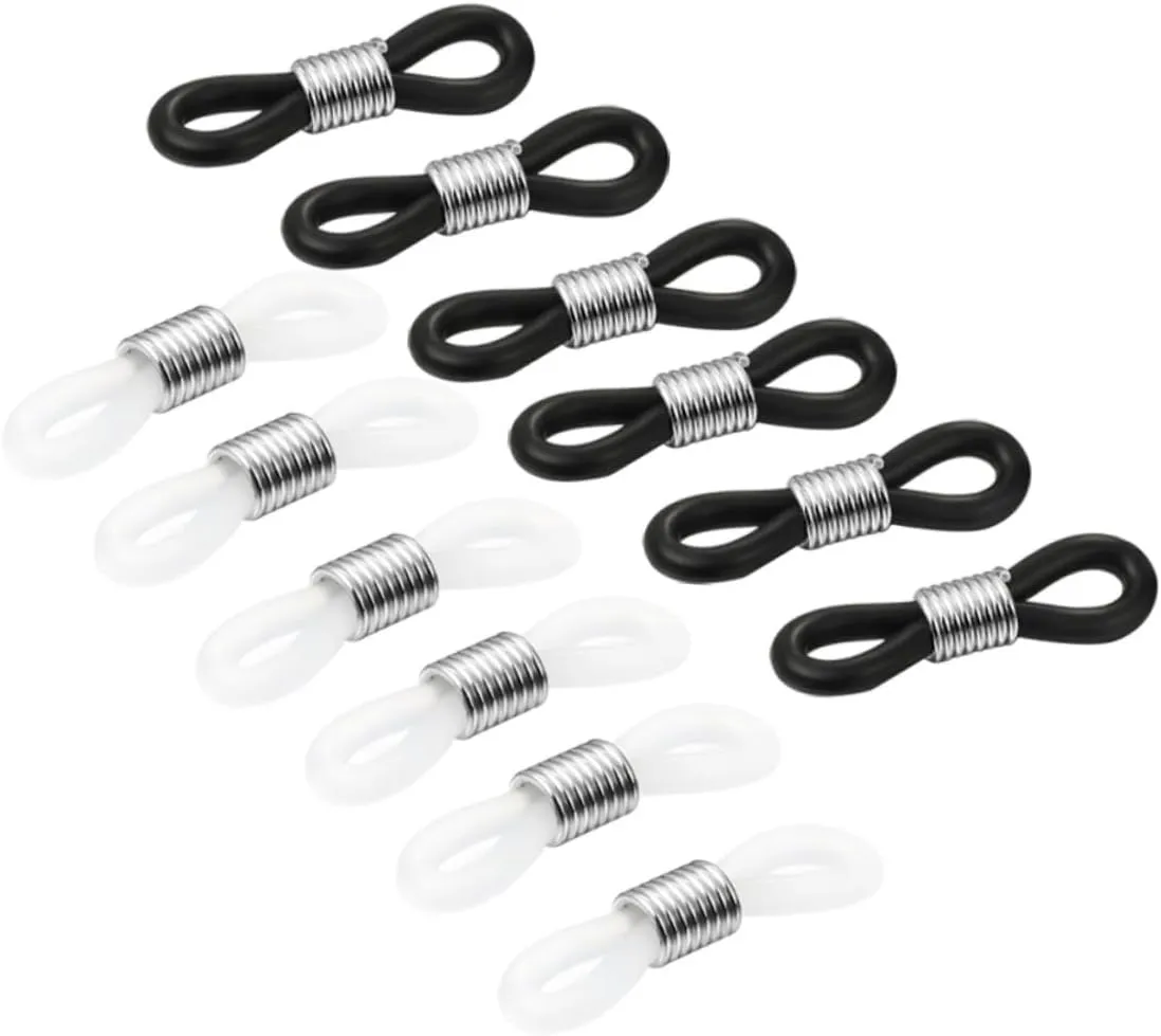 12pcs Non-Slip Rubber Ring for Eyeglass Chains Connector Strap for Glasses Holders Black White Durable Easy to Install for DIY Eyewear