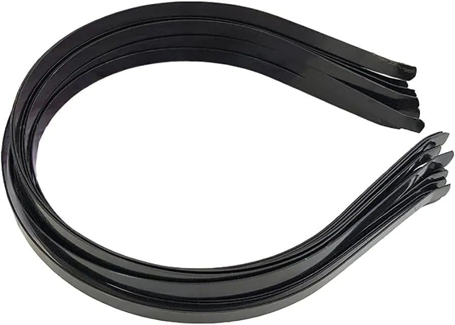 15 Pcs 5mm Black Smooth Metal Headbands Frames Blank Hairband Head Bands for DIY Tiara Base Men Women Hair Accessory