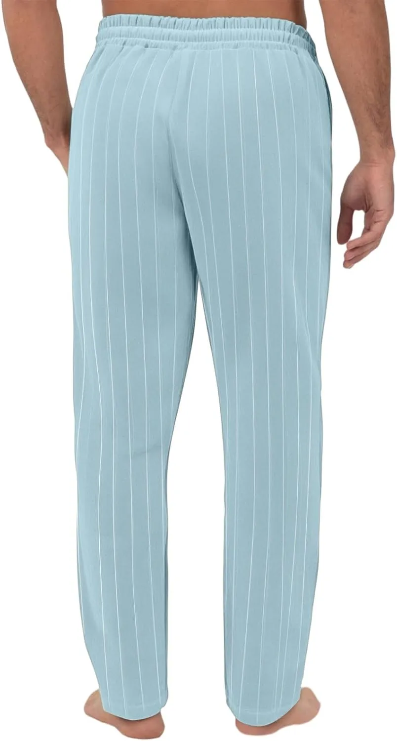 2025 Men's Linen Striped Pants Stretch Waist Comfortable Breathable Straight Pants