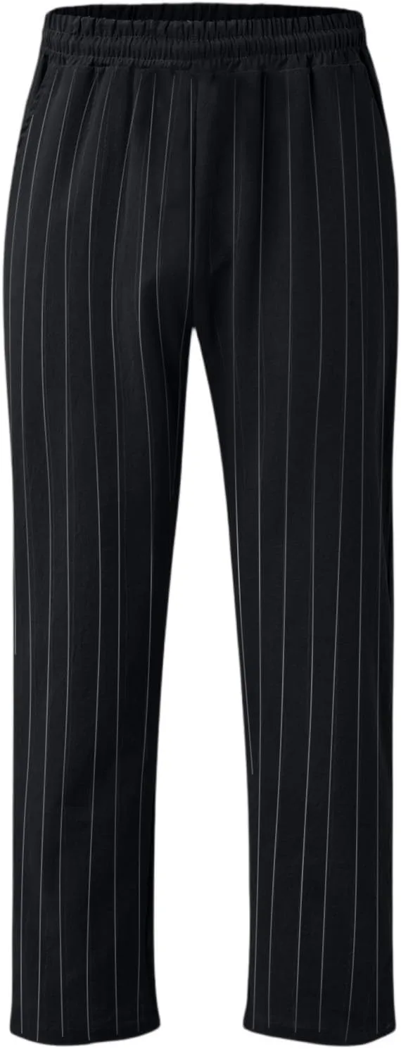 2025 Men's Linen Striped Pants Stretch Waist Comfortable Breathable Straight Pants