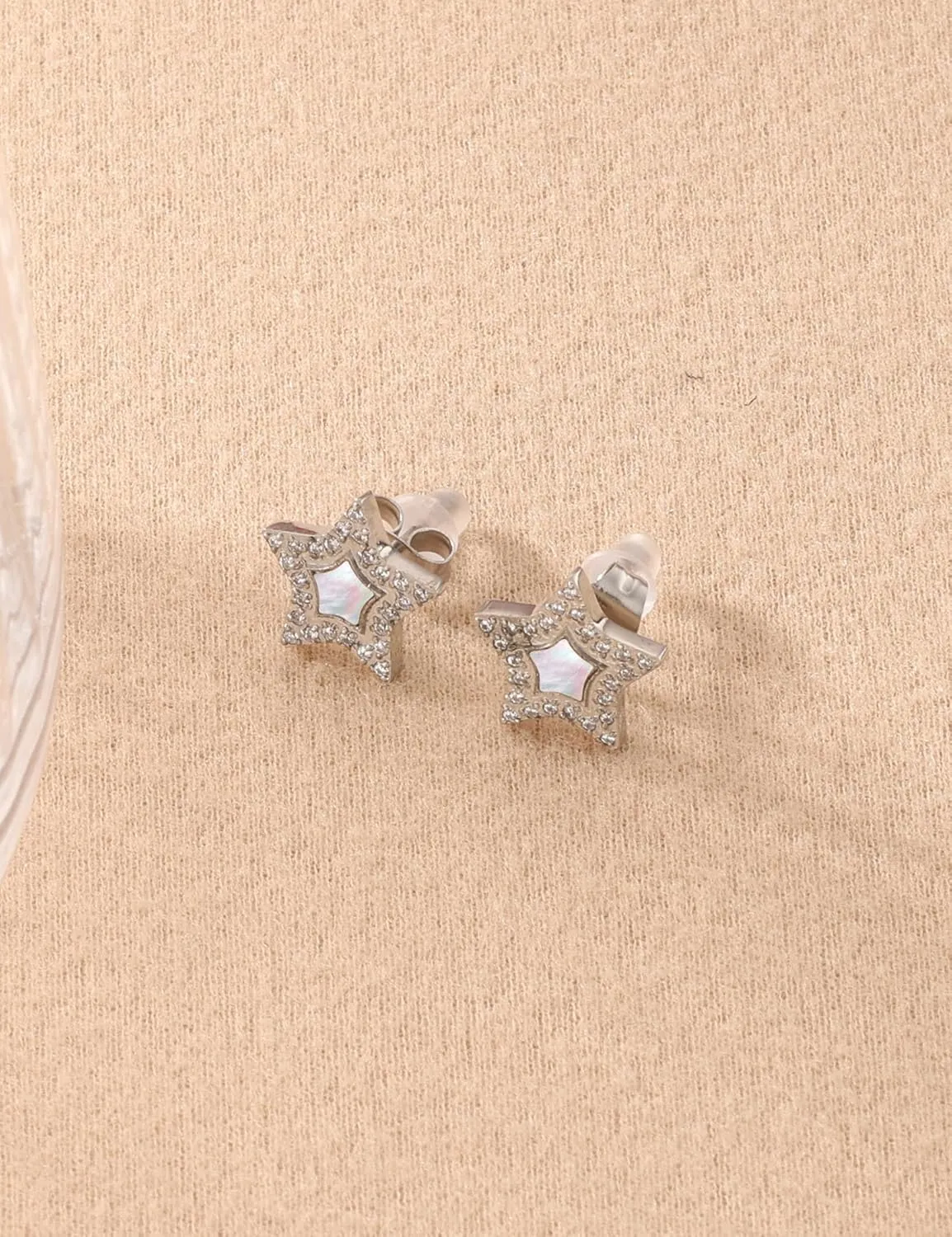 3 Pairs Shell Earrings for Women, Gold Plated Cubic Zirconia Star, Heart, Round, Hypoallergenic 316L Stainless Steel, Elegant Beach Earrings, Perfect Valentines Day, Christmas, and Mothers Day Gift