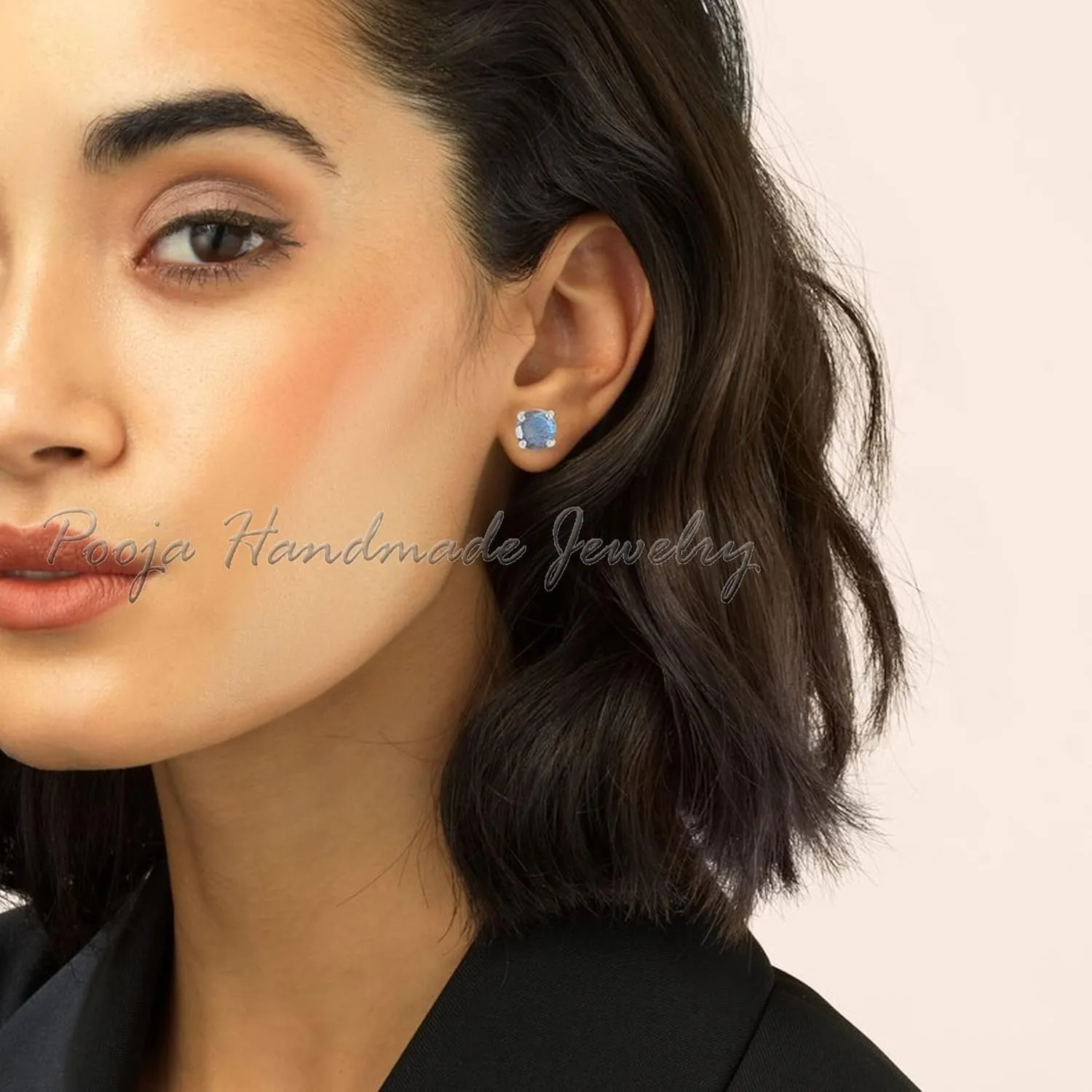 925 Sterling Silver, Bohemian Earring, Labradorite Earring, Minimalist Studs, Dainty Studs, Labradorite Studs Earrings, Push Back Studs, Handmade Earring, Wedding Gift For Her