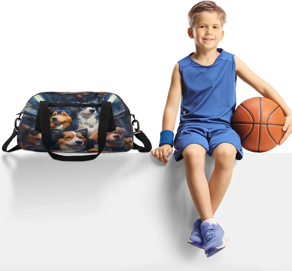 Aerospace Puppy Kids Duffle Bag Boys Girls Small Sport Dance Gym Bag for Overnight Travel Weekender Carry On