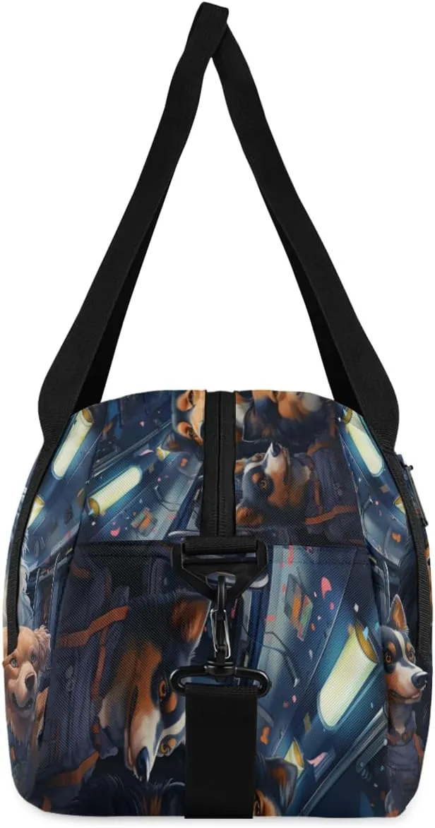 Aerospace Puppy Kids Duffle Bag Boys Girls Small Sport Dance Gym Bag for Overnight Travel Weekender Carry On