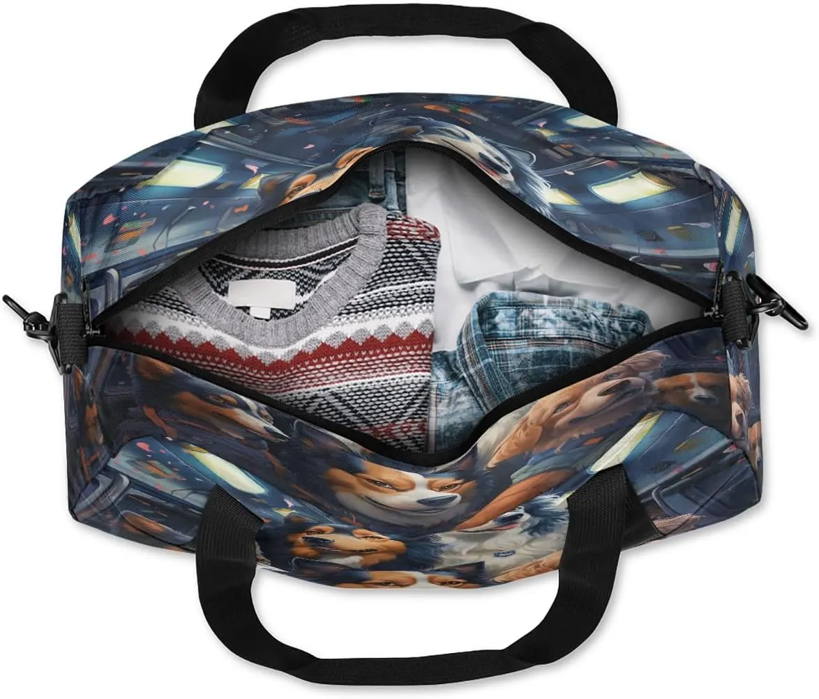 Aerospace Puppy Kids Duffle Bag Boys Girls Small Sport Dance Gym Bag for Overnight Travel Weekender Carry On