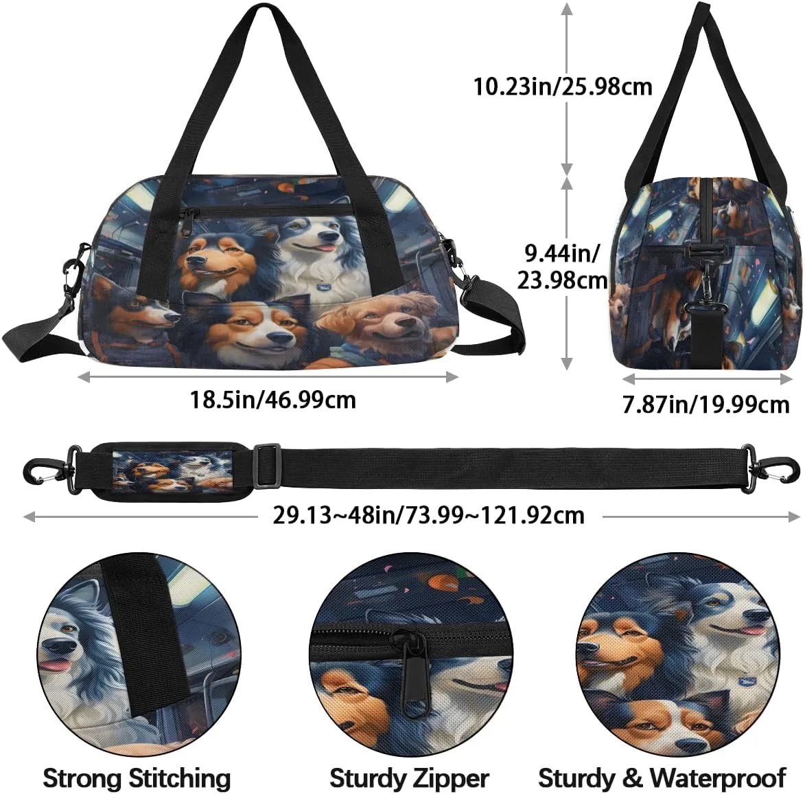 Aerospace Puppy Kids Duffle Bag Boys Girls Small Sport Dance Gym Bag for Overnight Travel Weekender Carry On