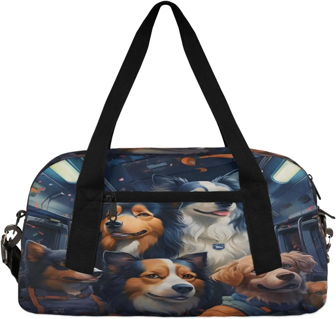 Aerospace Puppy Kids Duffle Bag Boys Girls Small Sport Dance Gym Bag for Overnight Travel Weekender Carry On
