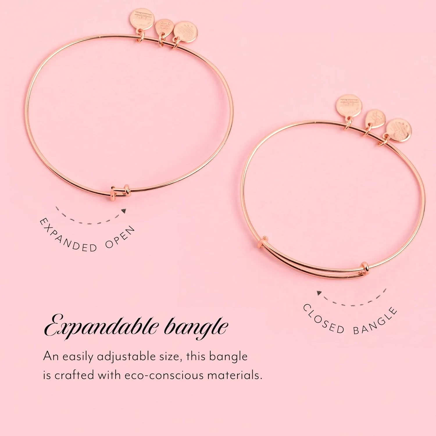 Alex and Ani Expandable Bangle for Women, Crystal Paw Prints of Love Charm, Rafaelian Finish, 2 to 3.5 in