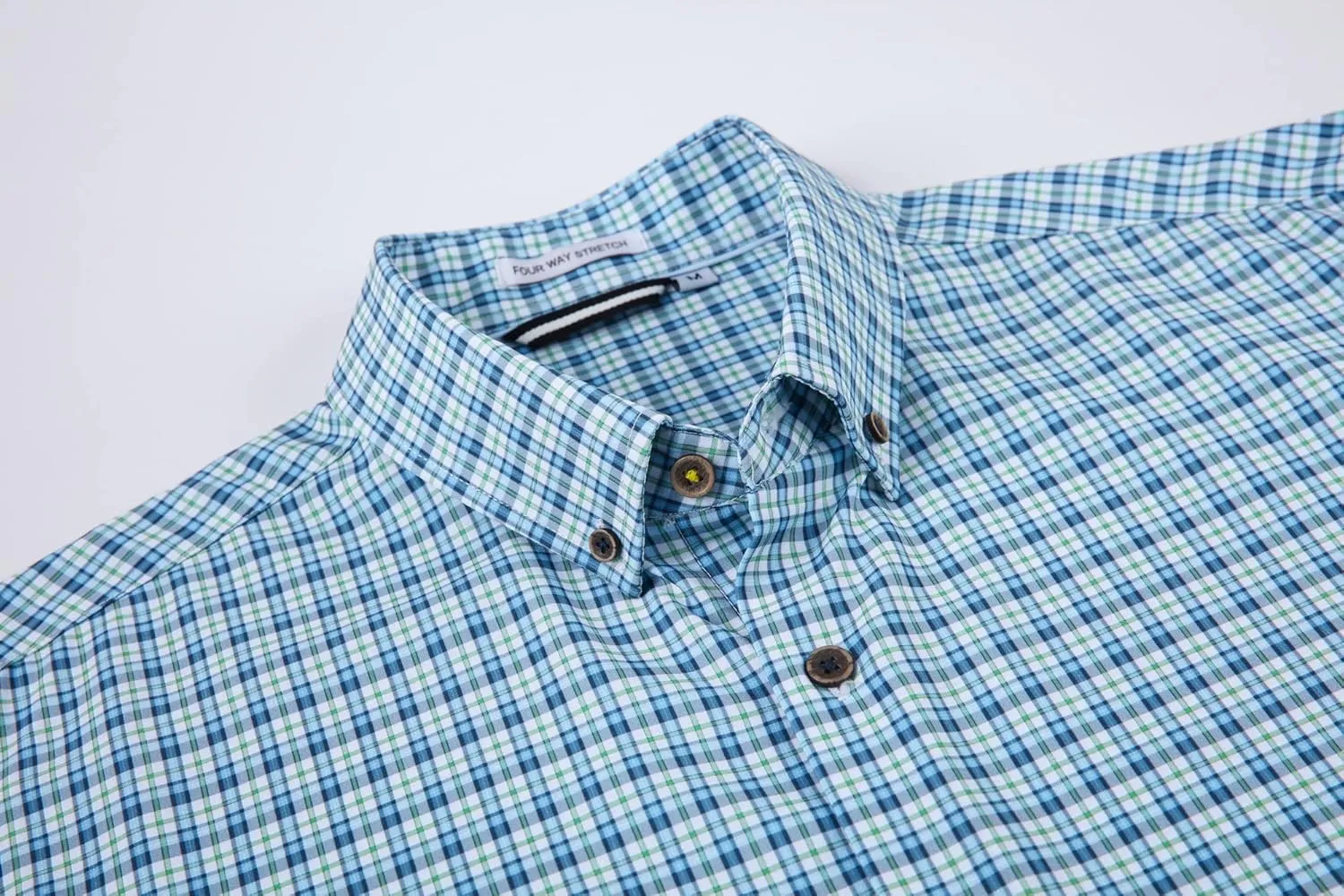 Alex Vando Mens Button Down Shirts Wrinkle Free 4-Way Stretch Print Business Casual Shirt