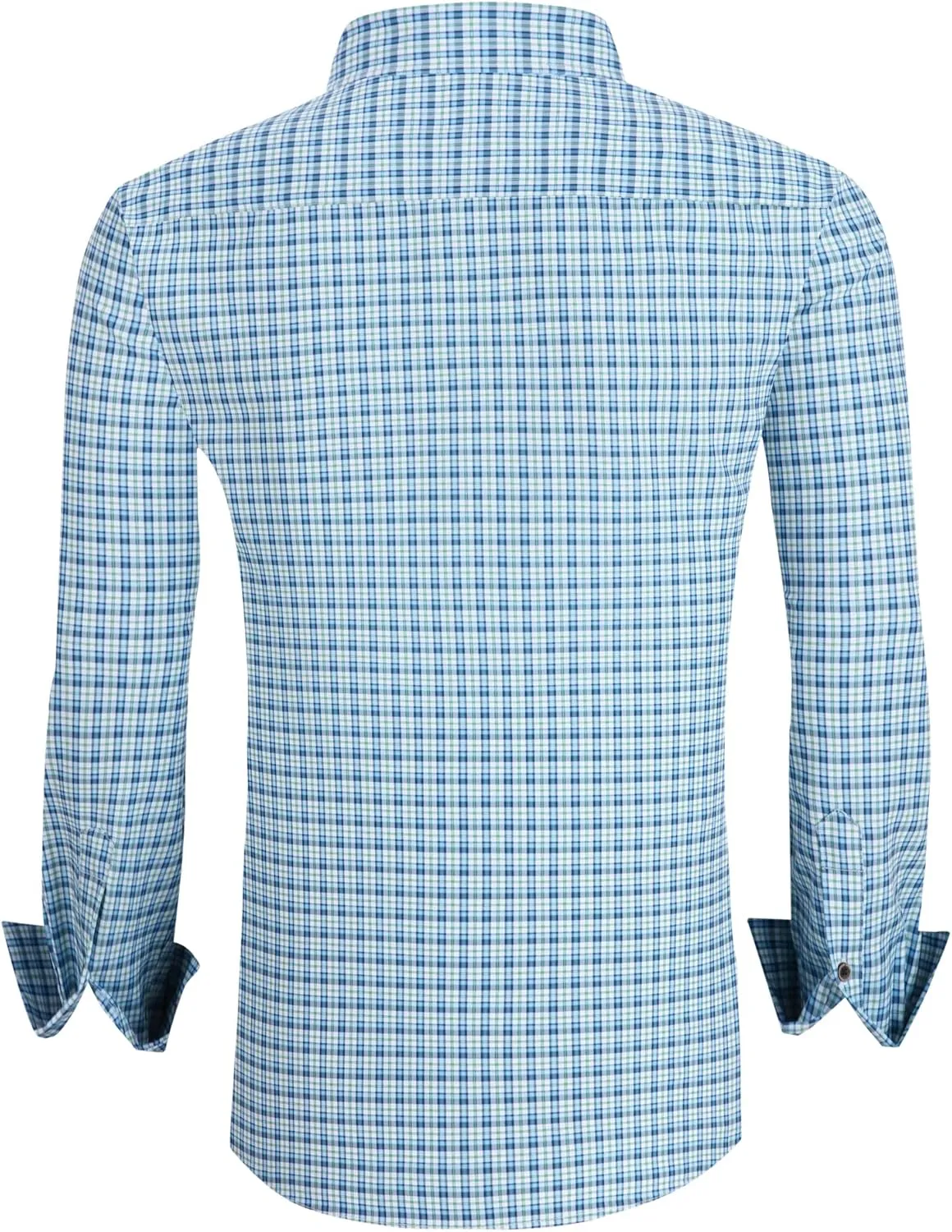 Alex Vando Mens Button Down Shirts Wrinkle Free 4-Way Stretch Print Business Casual Shirt