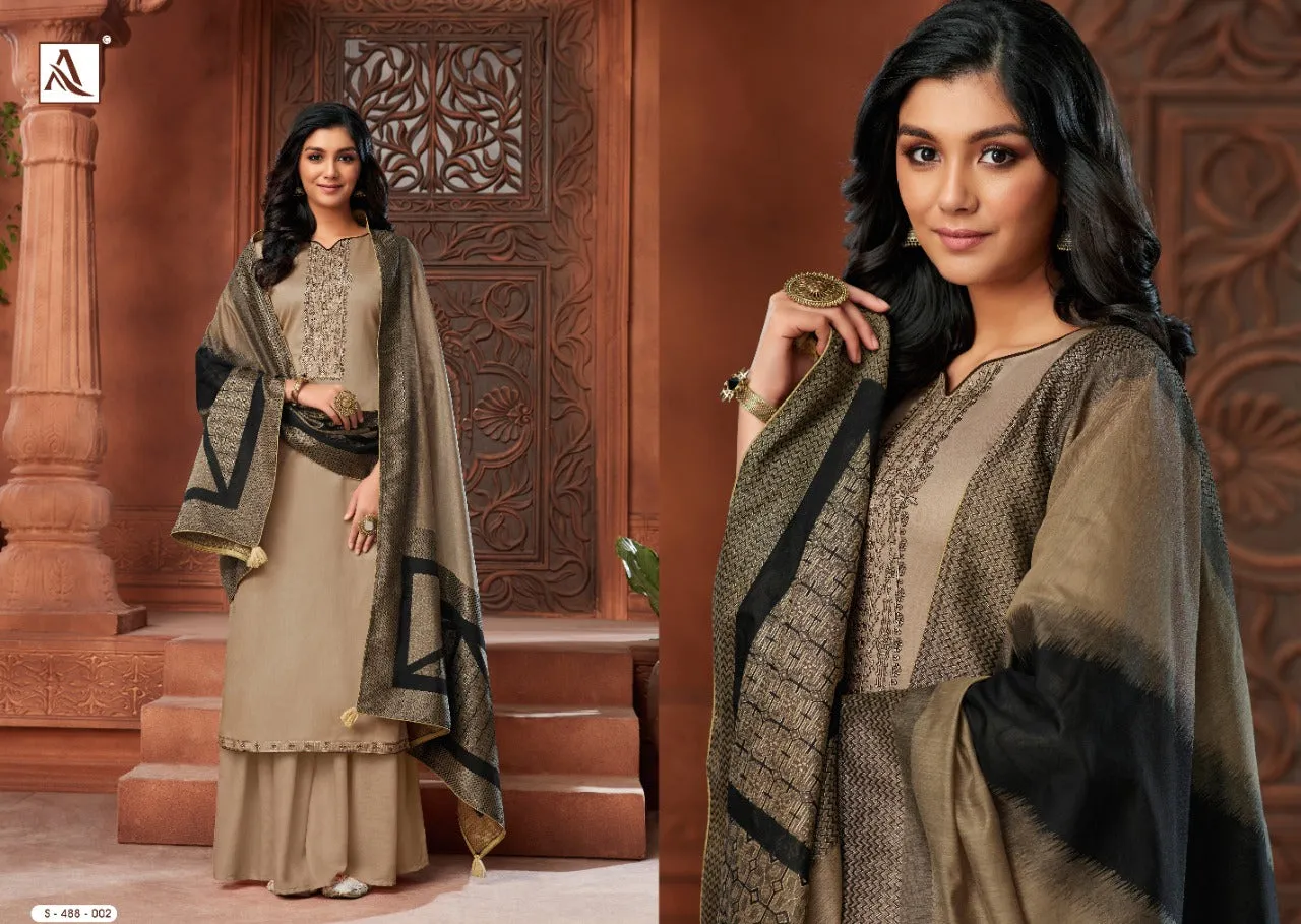 Alok Suit Presents Avisaa Jam Cotton Embroidery Work Casual Wear Salwar Suits