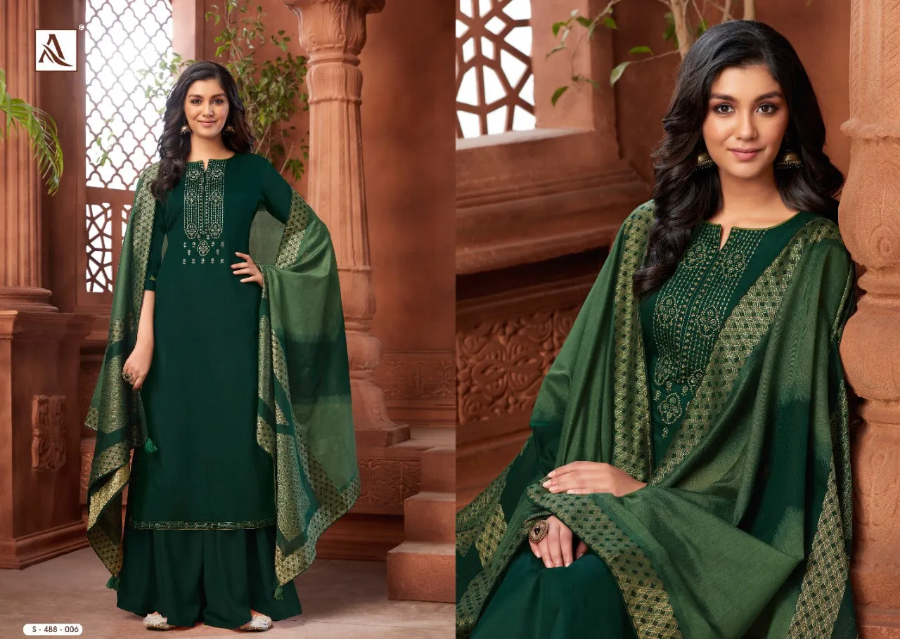Alok Suit Presents Avisaa Jam Cotton Embroidery Work Casual Wear Salwar Suits