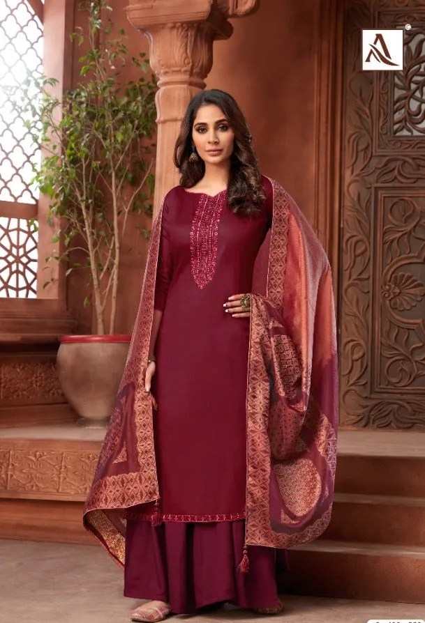 Alok Suit Presents Avisaa Jam Cotton Embroidery Work Casual Wear Salwar Suits