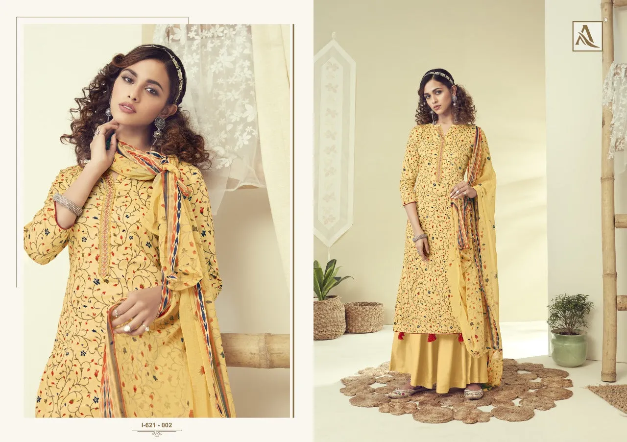Alok Suit Presents Kangan Jam Cotton Embroidery Work Casual Wear Salwar Suits