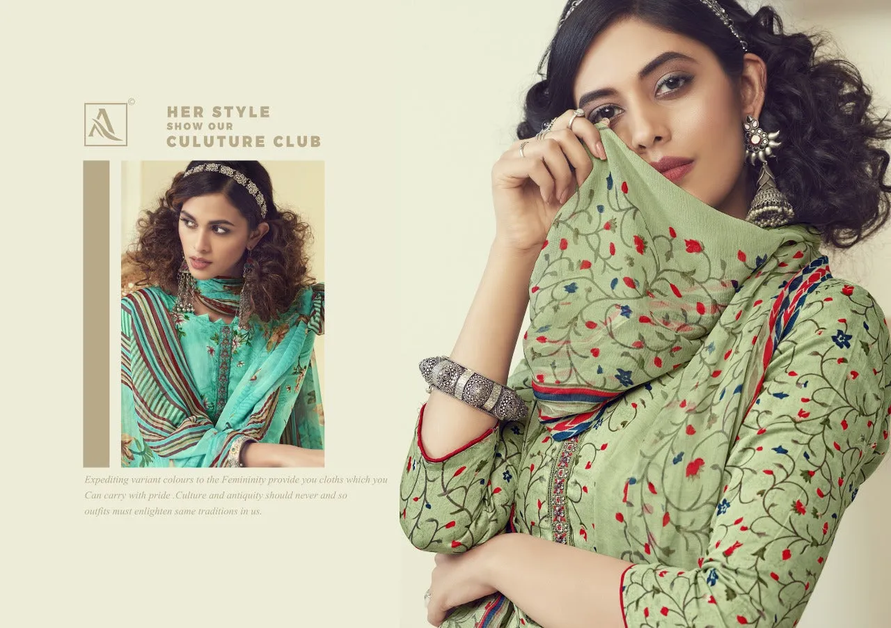 Alok Suit Presents Kangan Jam Cotton Embroidery Work Casual Wear Salwar Suits