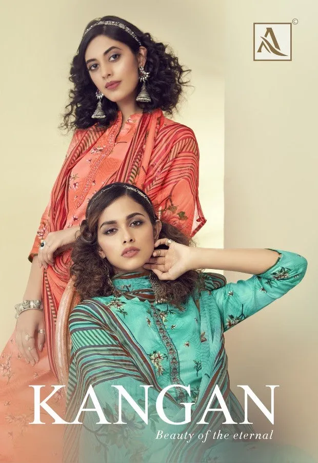 Alok Suit Presents Kangan Jam Cotton Embroidery Work Casual Wear Salwar Suits
