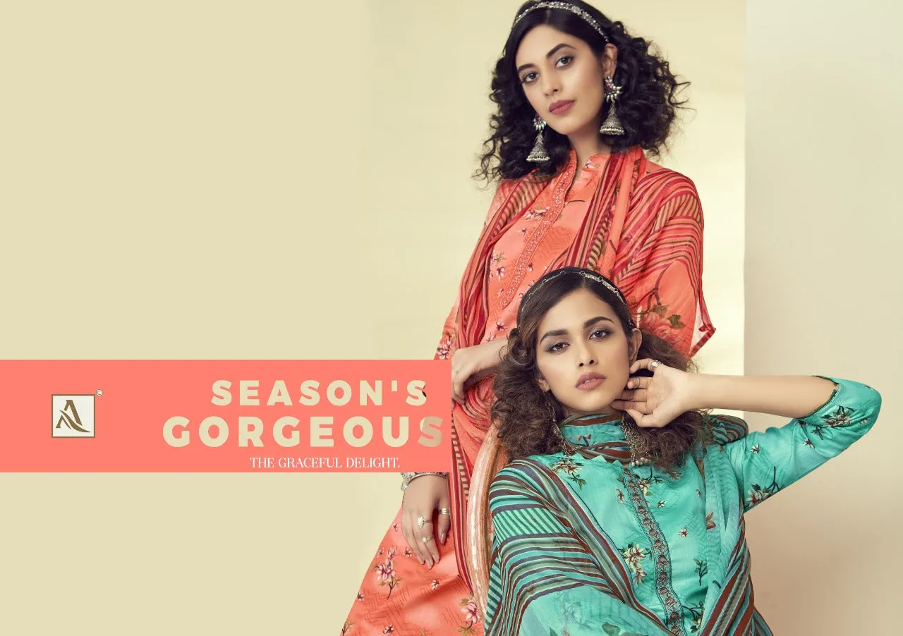 Alok Suit Presents Kangan Jam Cotton Embroidery Work Casual Wear Salwar Suits