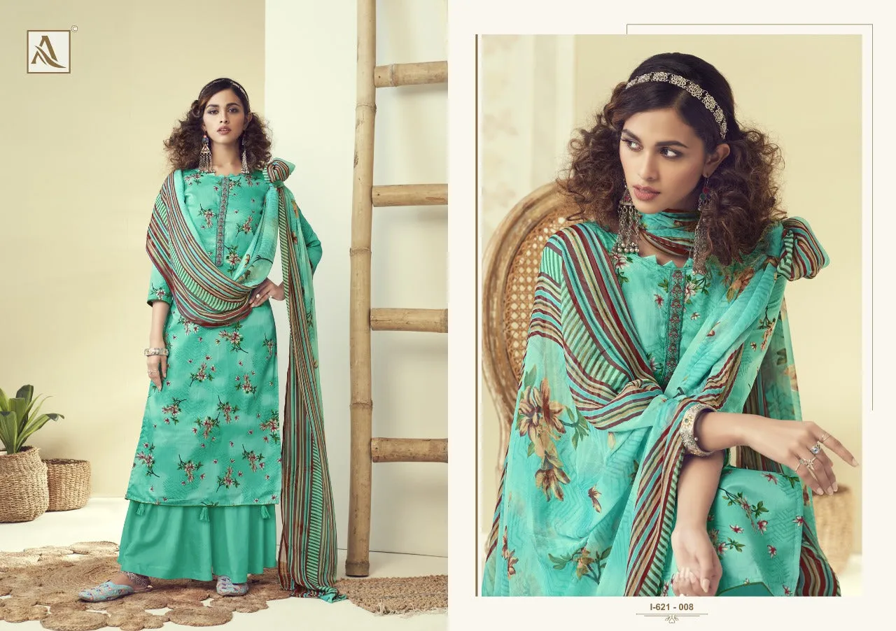 Alok Suit Presents Kangan Jam Cotton Embroidery Work Casual Wear Salwar Suits