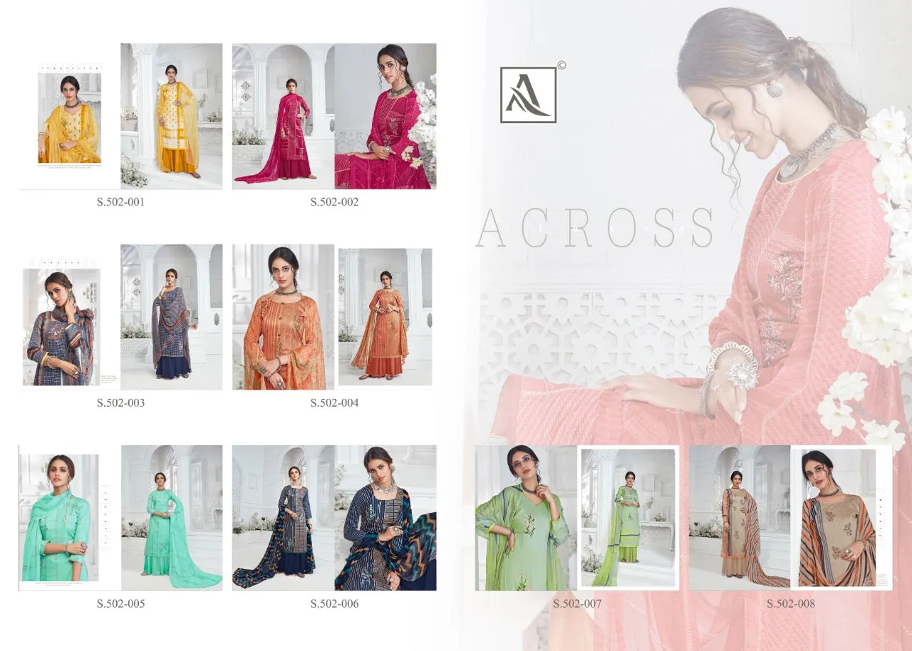 Alok Suits Presents Shreya Jam Cotton Printed Embroidery Work Casual Wear Salwar Suits