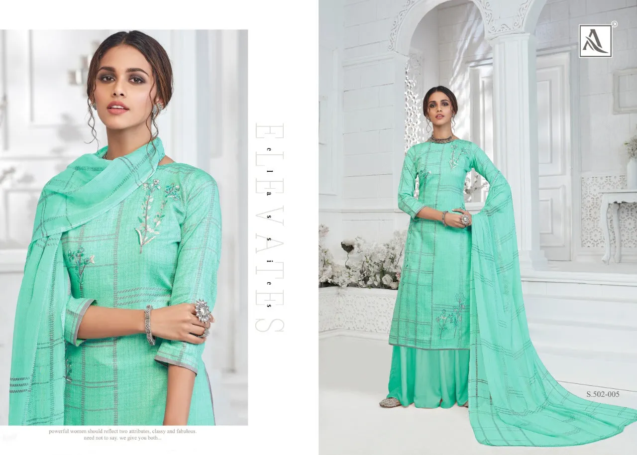 Alok Suits Presents Shreya Jam Cotton Printed Embroidery Work Casual Wear Salwar Suits