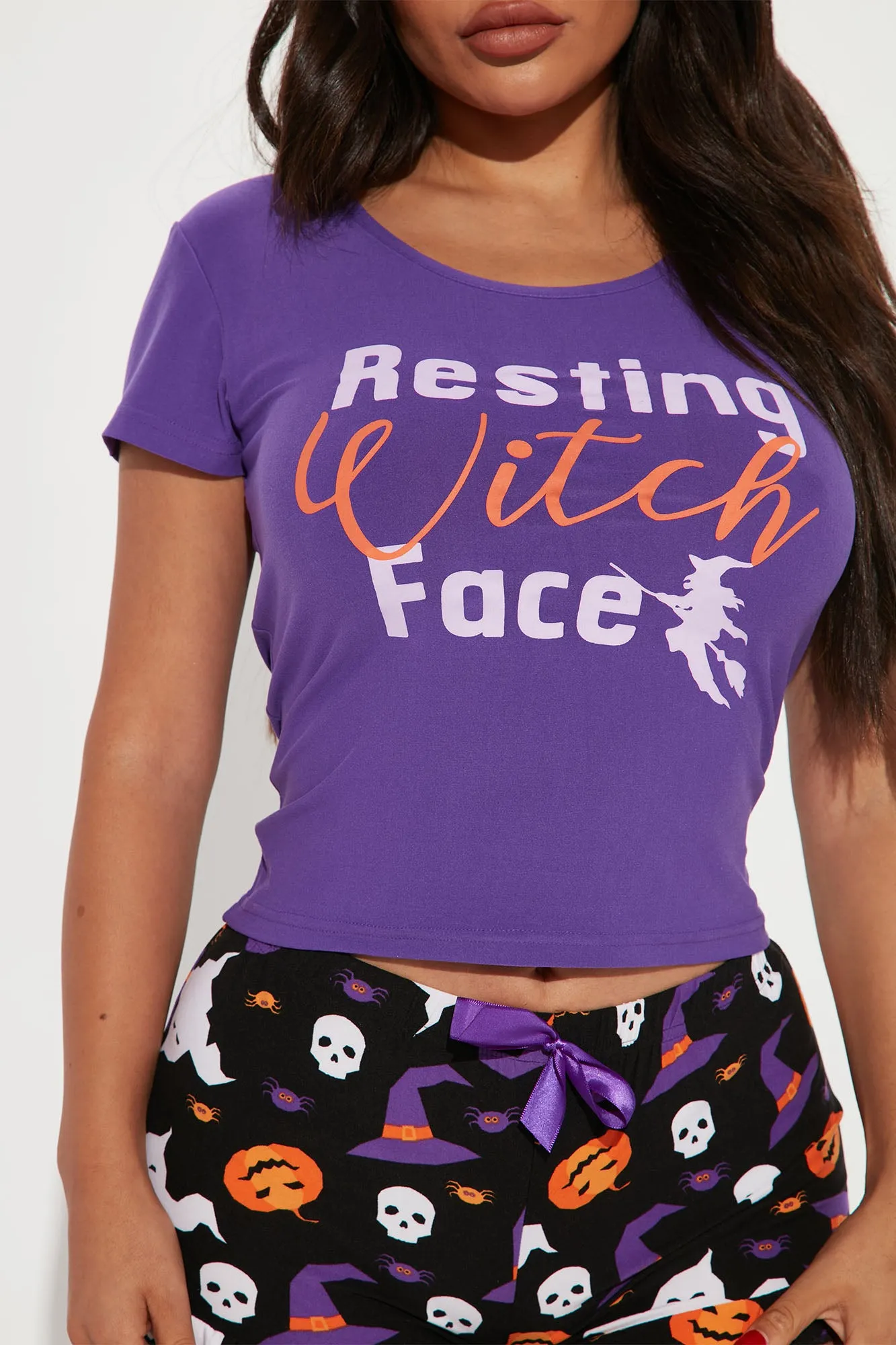 Always That Witch Halloween PJ Set - Purple/combo
