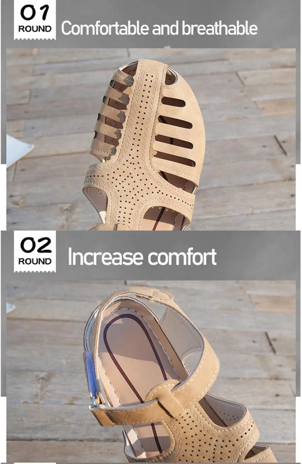 AMDBEL Summer Sandals for Women 2024, Sandals Women Wedge Orthopedic Platform Summer Sandals Trendy Comfortable Flip Flops