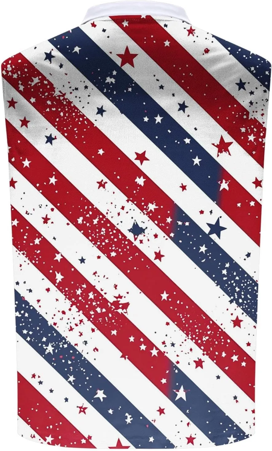 American Flag Striped Tank Tops Mens Sleeveless Shirts Casual Quarter Zip Collared Dressy Top USA Patriotic Vintage Tees