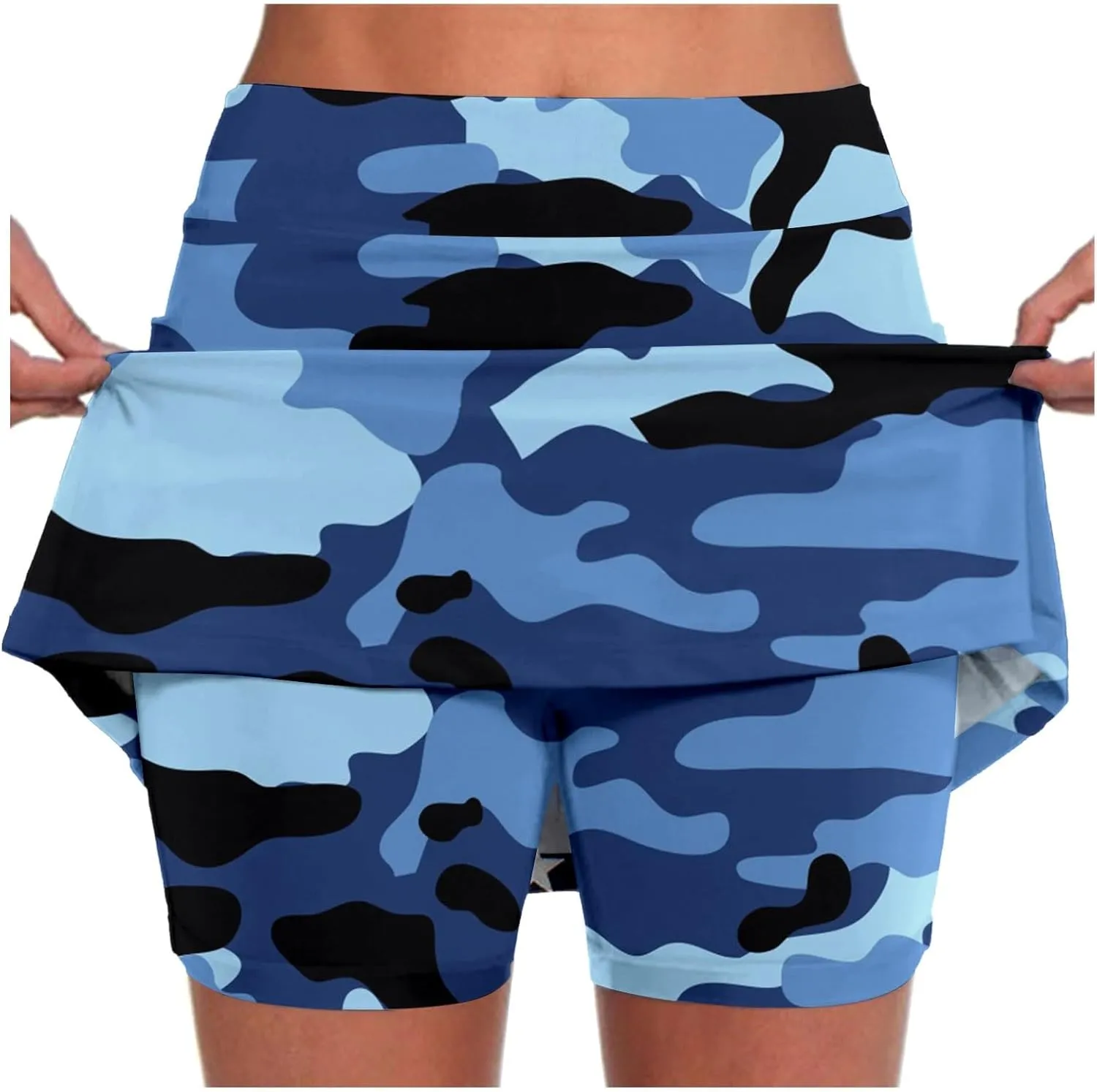 Athletic Tennis Skorts for Woman Cute Running Mini Skirt Tummy Control High Waisted Casual Golf Yoga Skirts with Shorts