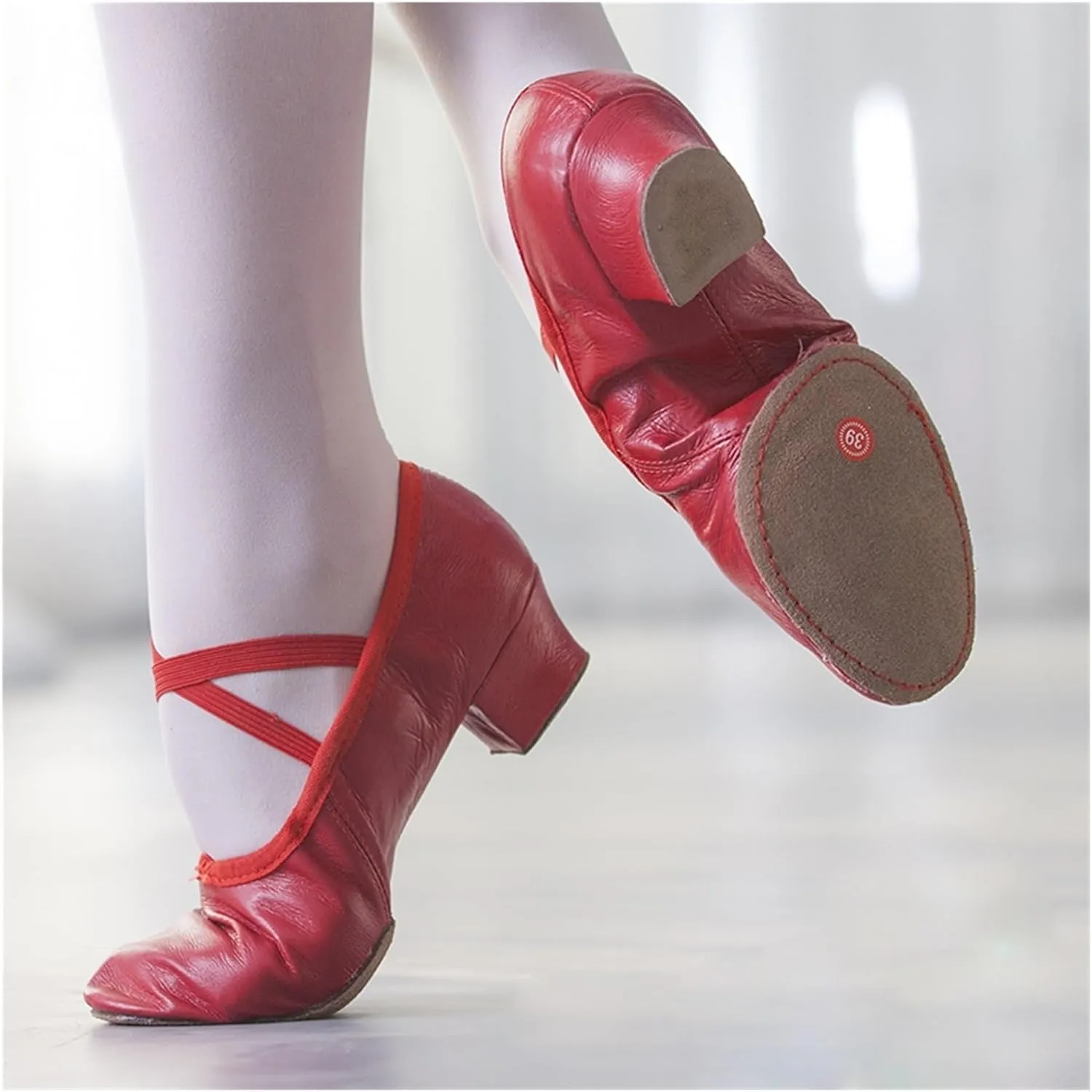 Ballet Shoes Cloth Natural Leather Ballet Dance Shoes for Women Middle Heel Soft Jazz Salsa Dancing Shoes Sneakers for Girls Yoga Shoes Dance Shoes(Cloth Rubber sole-01,4.5)