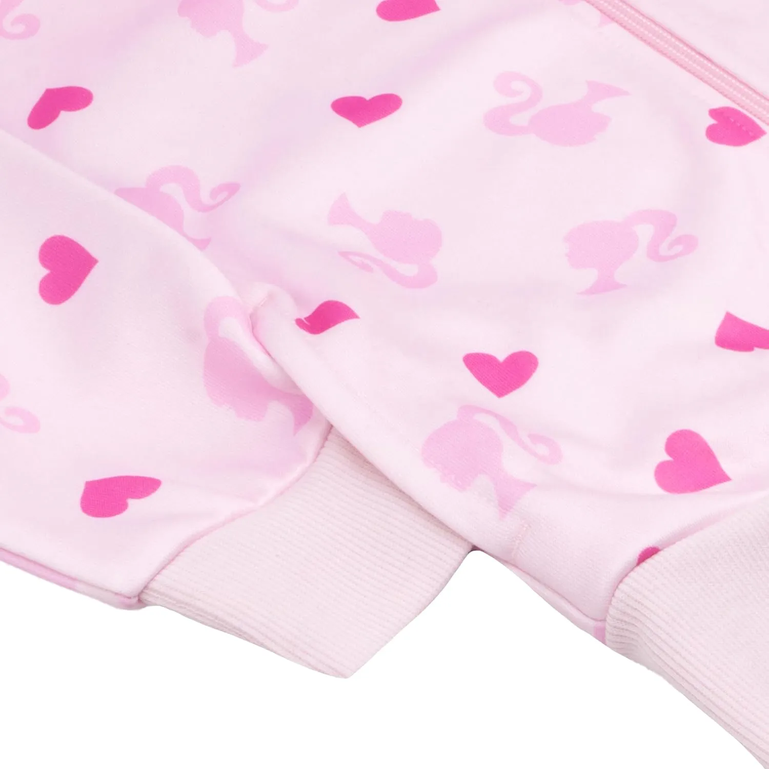 Barbie Girls Zip Up Hoodie Cursive Logo Graphic Print Hooded Zip-Up Sweatshirt Fashion Hoodies for Kids