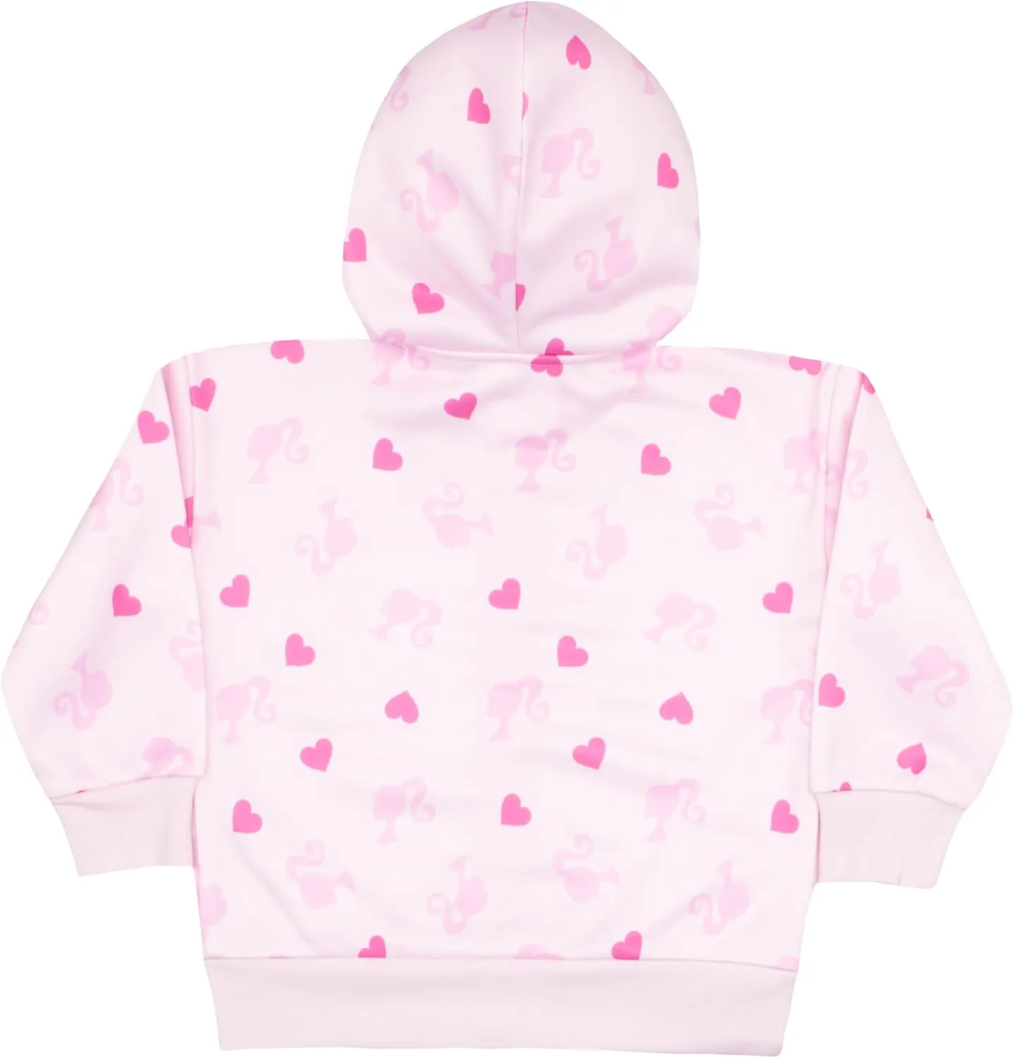Barbie Girls Zip Up Hoodie Cursive Logo Graphic Print Hooded Zip-Up Sweatshirt Fashion Hoodies for Kids