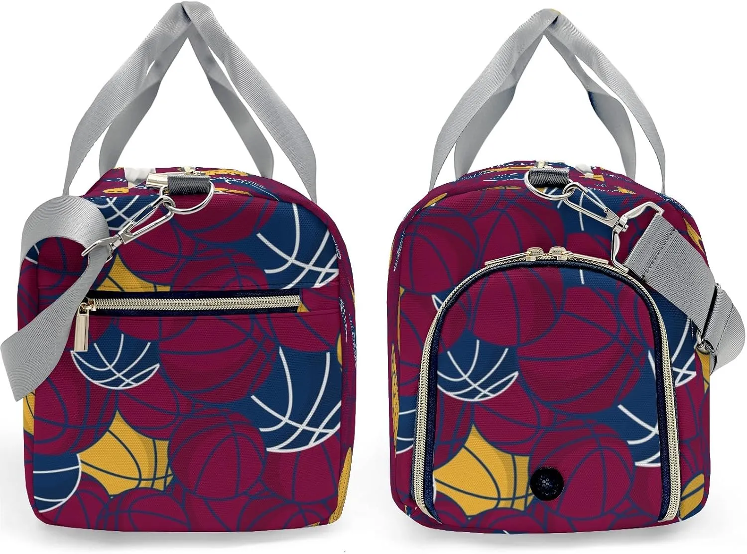 Basketball Gold Red Navy Travel Bag Customized Duffel Bags Overnight Bag Personalized Gift Gym Bags