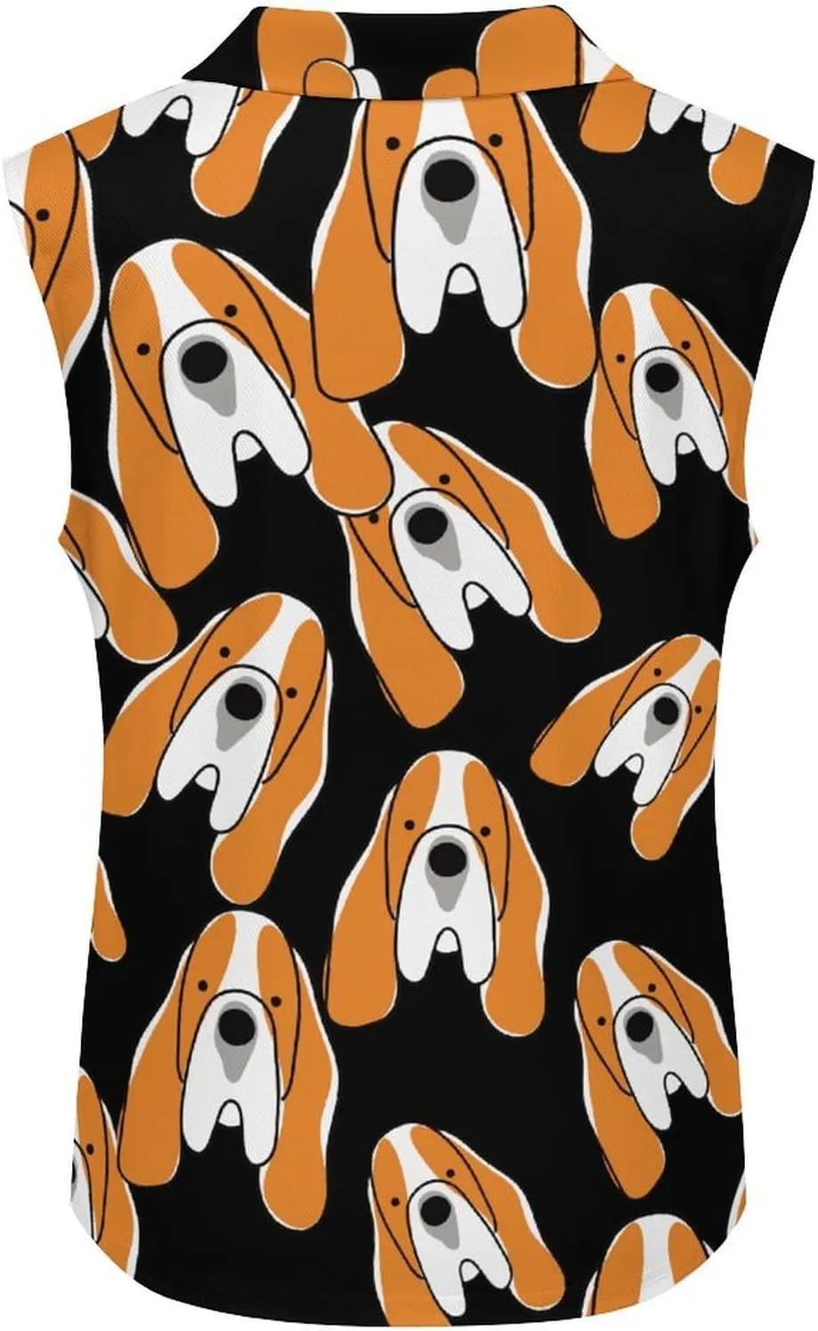 Basset Hound Women's Sleeveless Golf Polo Shirts Athletic Tank Tops