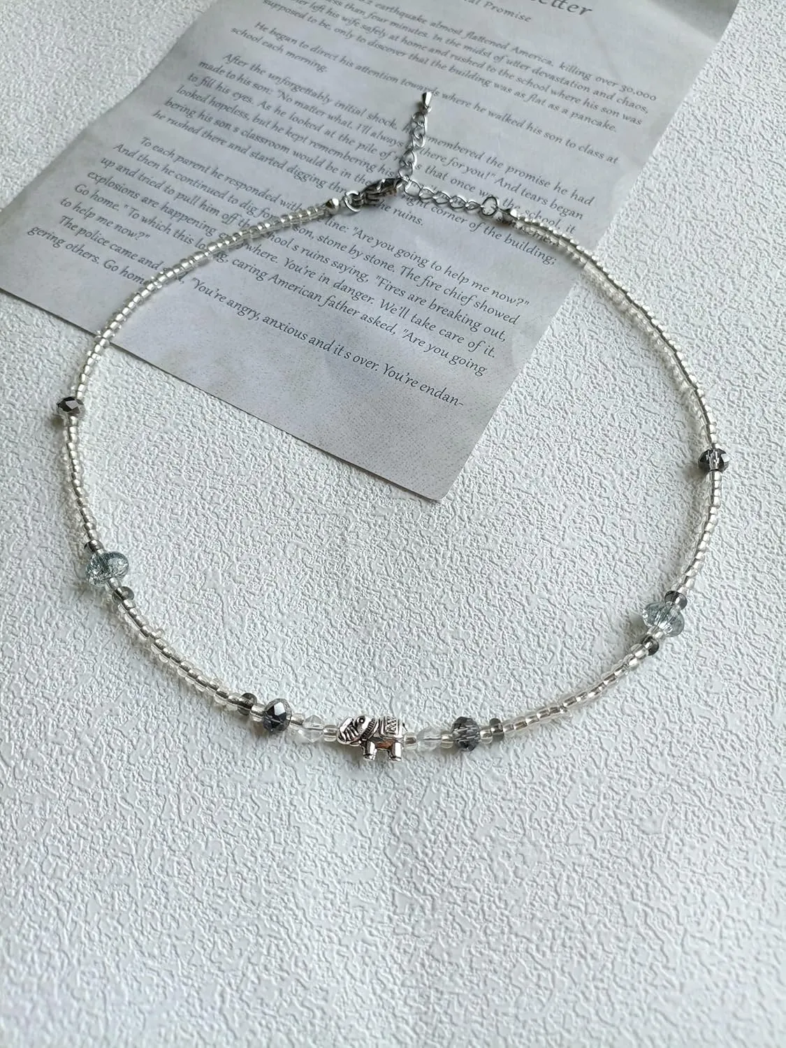 Beaded Gemstone Necklace for Women, Natural Stone Crystal Handmade Choker Necklaces Boho Jewelry for Women