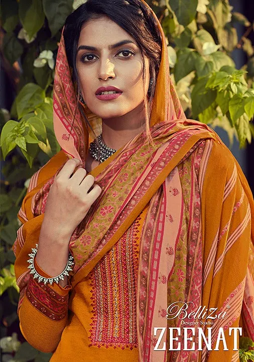 Belliza Designer Studio Zeenat Jam Cotton Embroidery Work Casual Wear Salwar Suits
