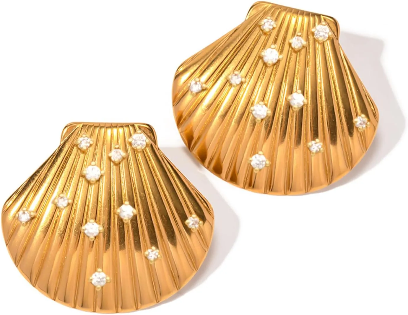 Bi&Yamigeo Shell Earrings,Seashell Stud Earrings,Vintage Beach Sea Shell Theme Jewelry for Women