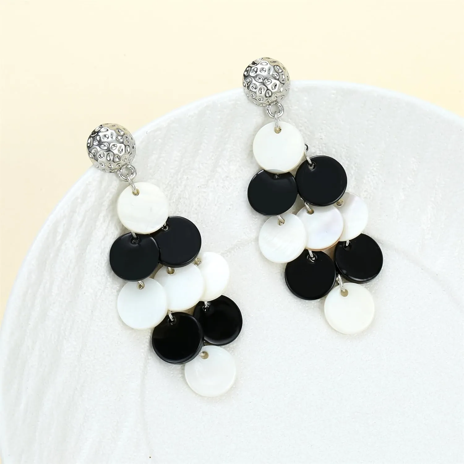 Bohemian Multi Color Disc Beads Drop Earrings for Women Handmade Fashion Dangle Stud Earrings