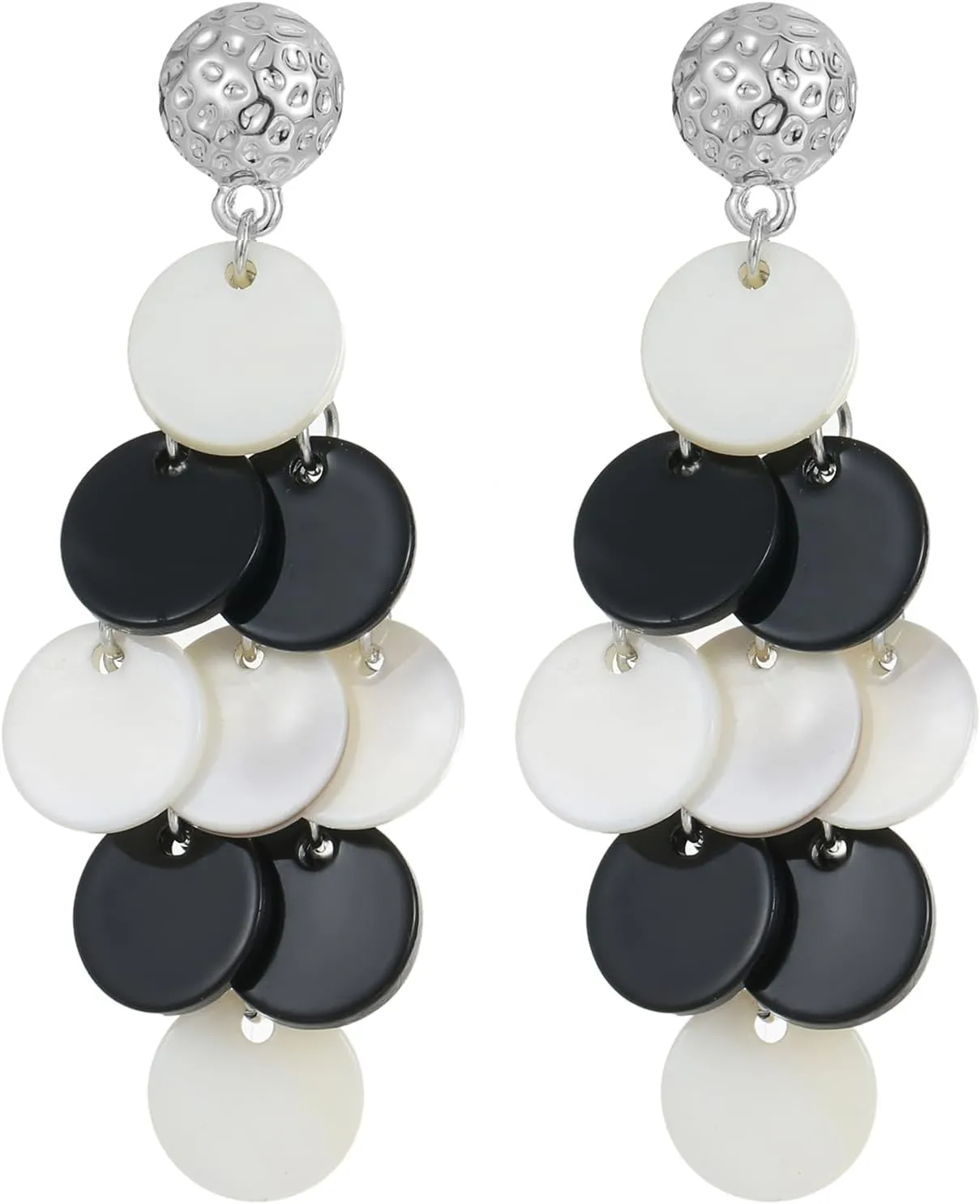Bohemian Multi Color Disc Beads Drop Earrings for Women Handmade Fashion Dangle Stud Earrings