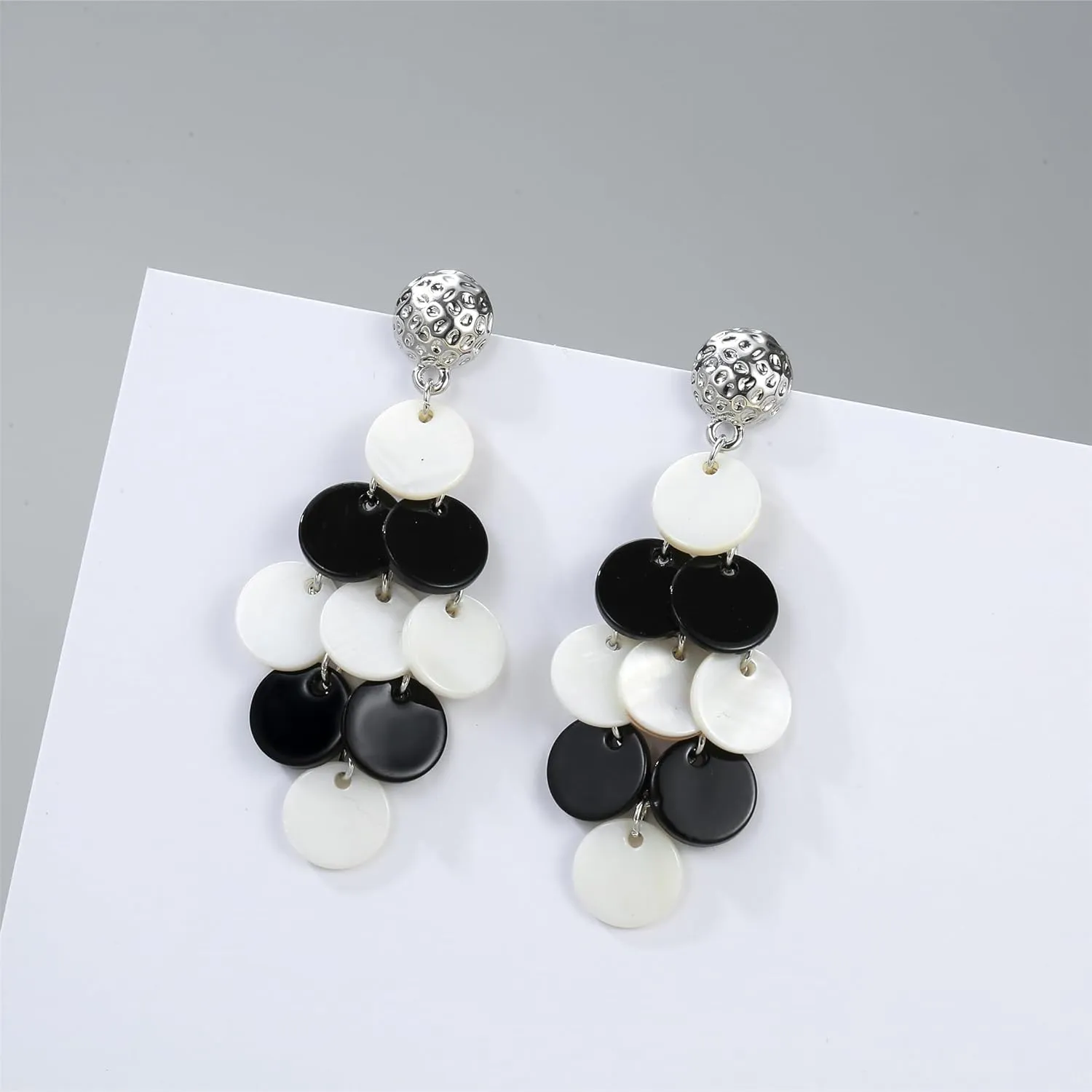 Bohemian Multi Color Disc Beads Drop Earrings for Women Handmade Fashion Dangle Stud Earrings