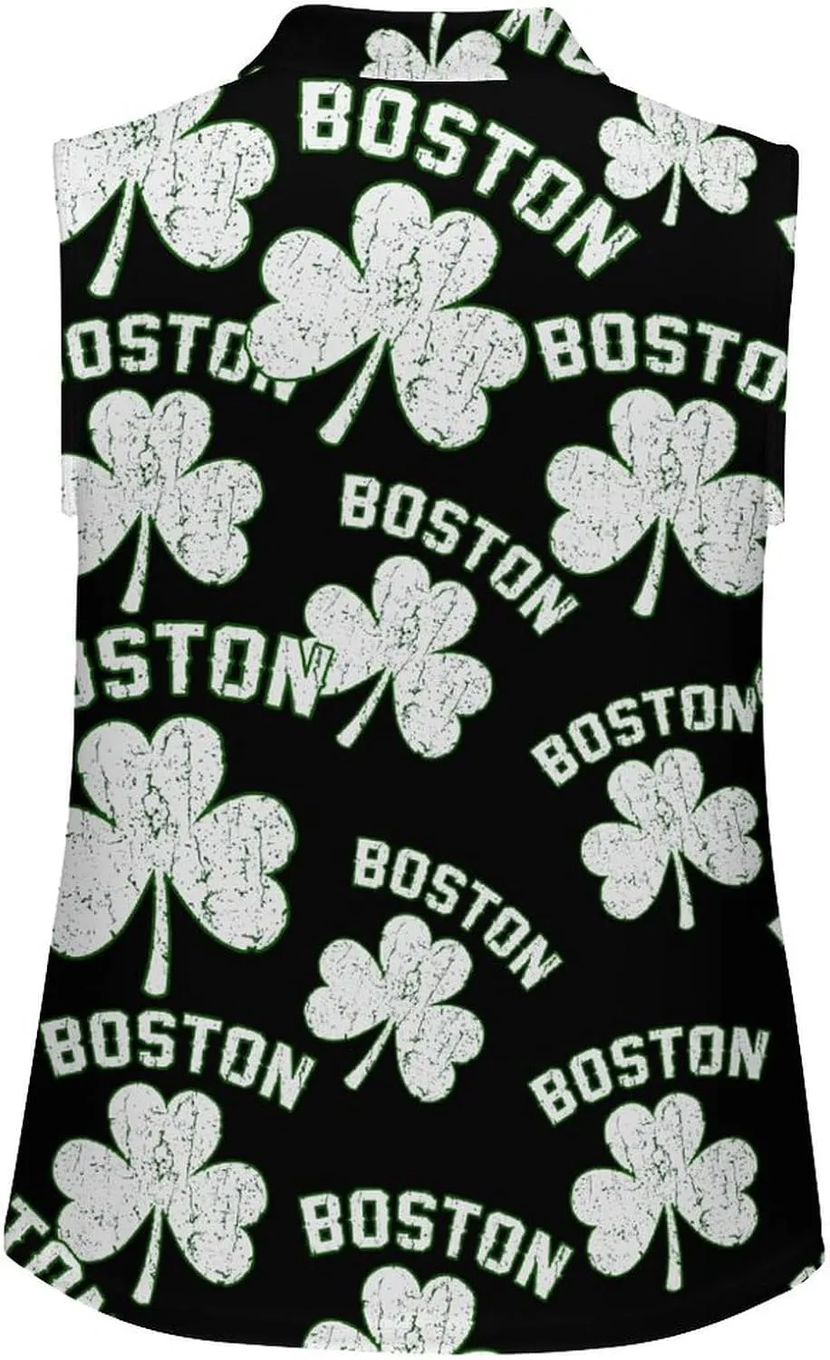 Boston Shamrocks Women's Sleeveless Golf Polo Shirts Athletic Tank Tops