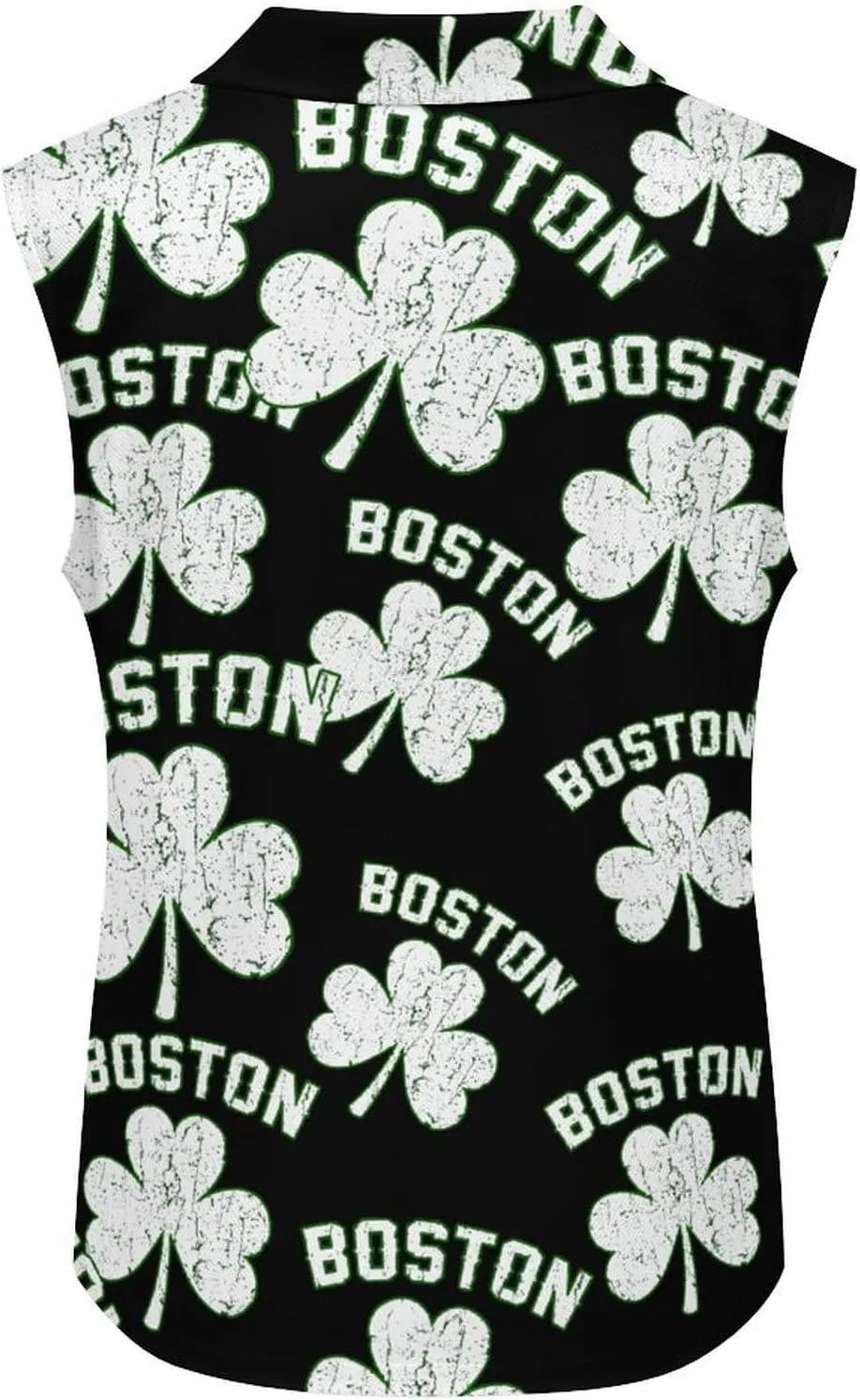 Boston Shamrocks Women's Sleeveless Golf Polo Shirts Athletic Tank Tops