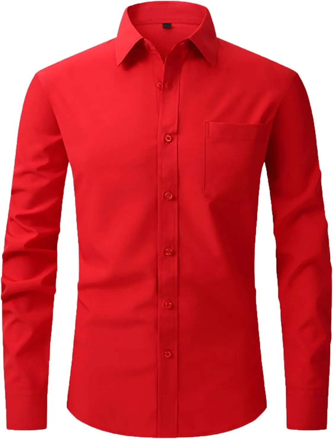 Button Down Shirt Men Solid Wrinkle Resistant Blouse Wrinkle Free Long Sleeve Outfit Casual Summer Beach Top