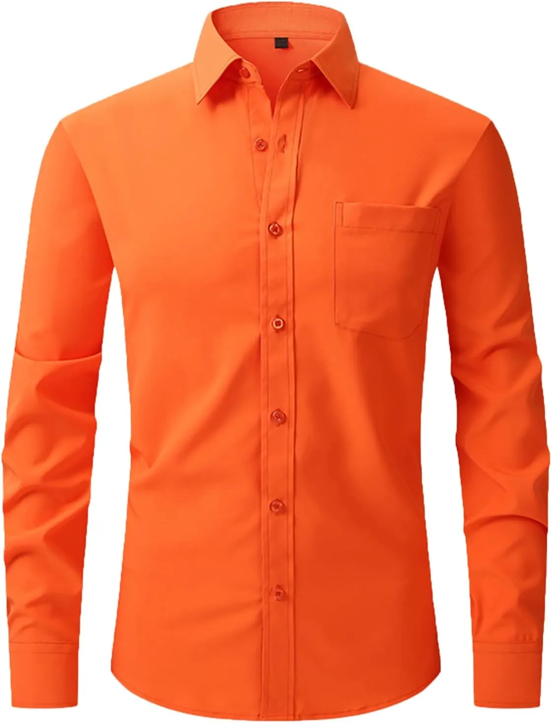 Button Down Shirt Men Solid Wrinkle Resistant Blouse Wrinkle Free Long Sleeve Outfit Casual Summer Beach Top