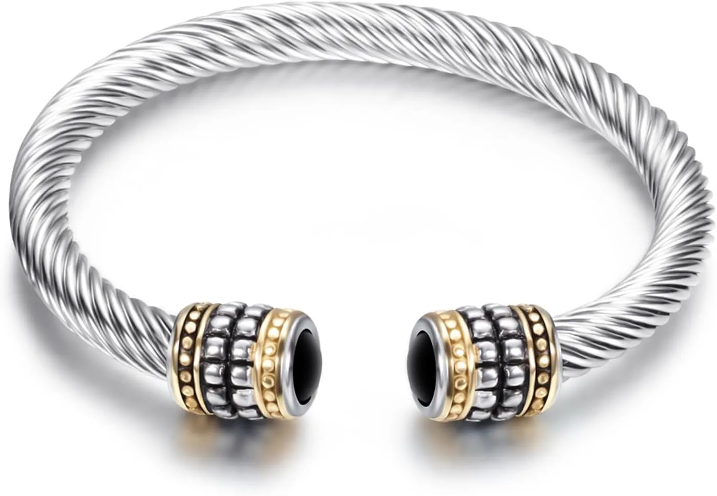 Cable Bracelets for Women Cuff Bracelets Two Tone Bracelets for Women Mixed Metal Bracelet Designer Dupes Gold and Silver Bracelet Designer Jewelry