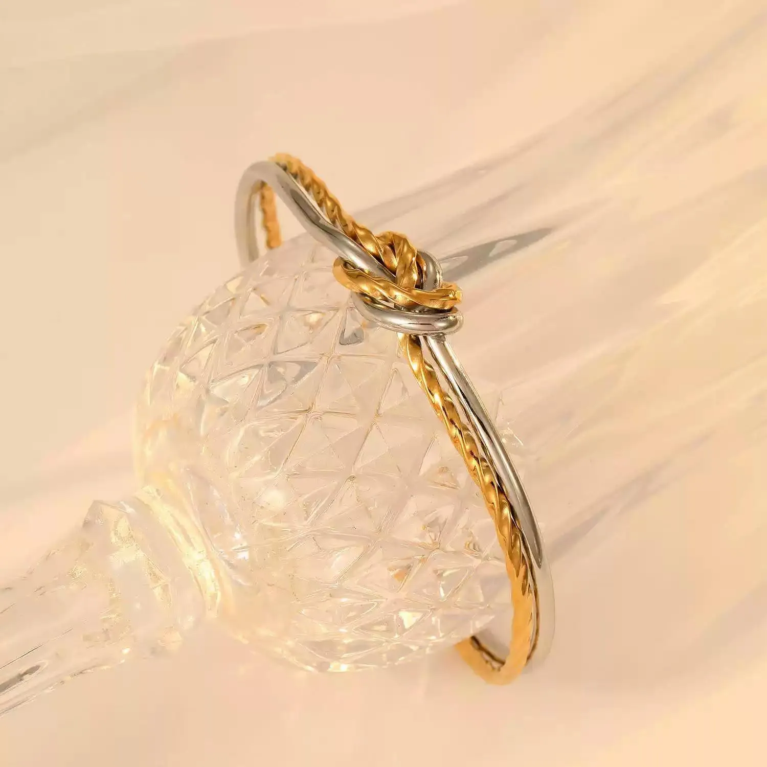 Cable Bracelets for Women Gold Knot Bracelets Two Tone Bracelets for Women Mixed Metal Bracelet Designer Dupes Gold and Silver Bracelet Dainty Gold Bracelet