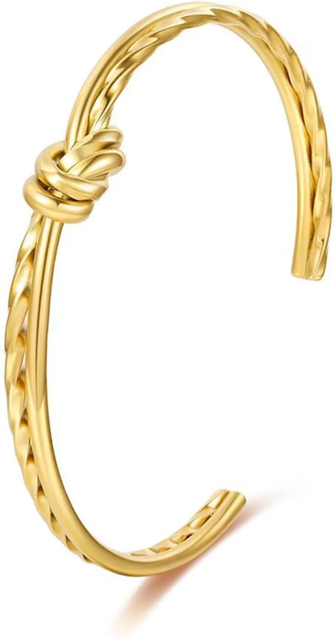Cable Bracelets for Women Gold Knot Bracelets Two Tone Bracelets for Women Mixed Metal Bracelet Designer Dupes Gold and Silver Bracelet Dainty Gold Bracelet