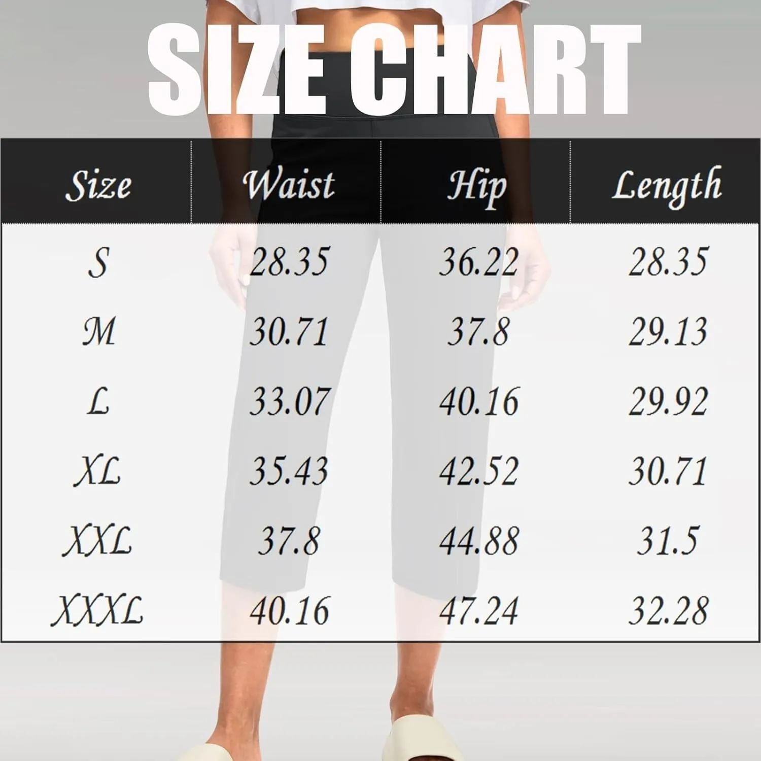 Capri Pants for Women High Waist Workout Legging with Pockets Tummy Control Leggings Crop Straight Yoga Pant