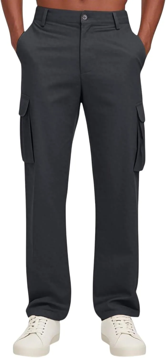 Cargo Pants Men Ripstop Relaxed Fit Trousers Hiking Tapered Joggers Hunting Water Resistant Straight Leg Pants Outdoor