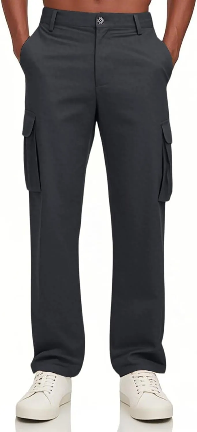 Cargo Pants Men Ripstop Relaxed Fit Trousers Hiking Tapered Joggers Hunting Water Resistant Straight Leg Pants Outdoor